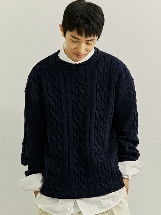 FTTS CHAIN CABLE SWEATER NAVY