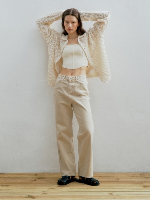 W104 DYEING WIDE PANTS_BEIGE