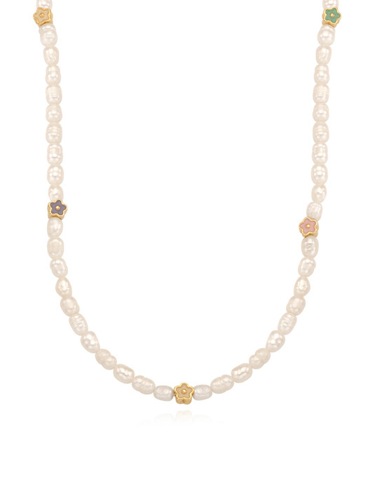 [단독] buttercup flower pearl necklace
