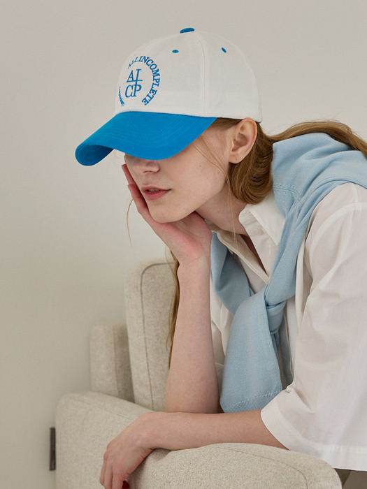 Round Logo Ball Cap (Water & White)