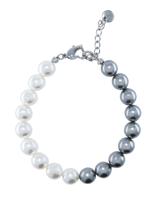 Half & Half Pearl Bracelet[White/Grey]