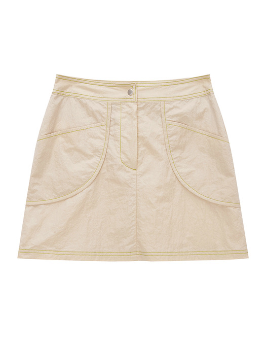 CURVY MINI SKIRT IN BEIGE