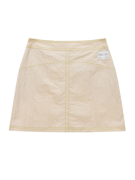 CURVY MINI SKIRT IN BEIGE