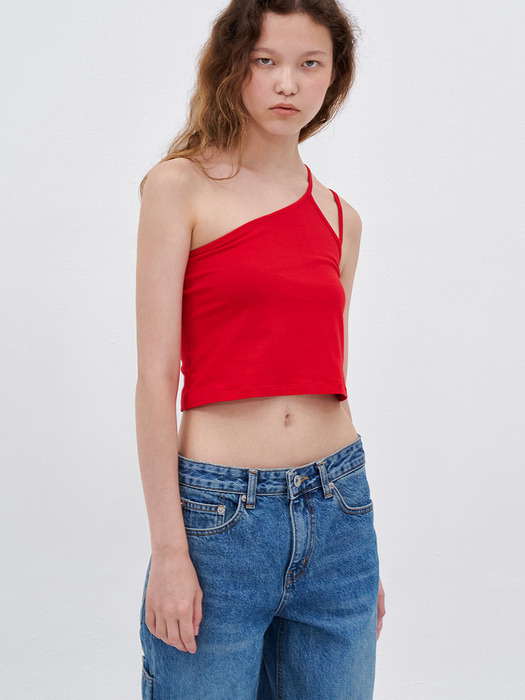 2 STRAP SLEEVELESS T _ RED