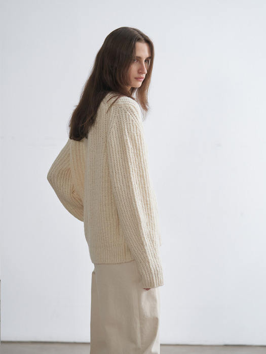OMBRE KNIT OUTER  (CREAM)