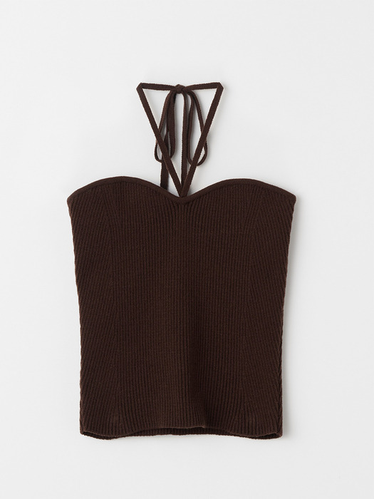 TAIL KNIT BUSTIER_BROWN