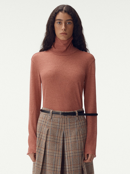 High-Neck Top, Dry Rose