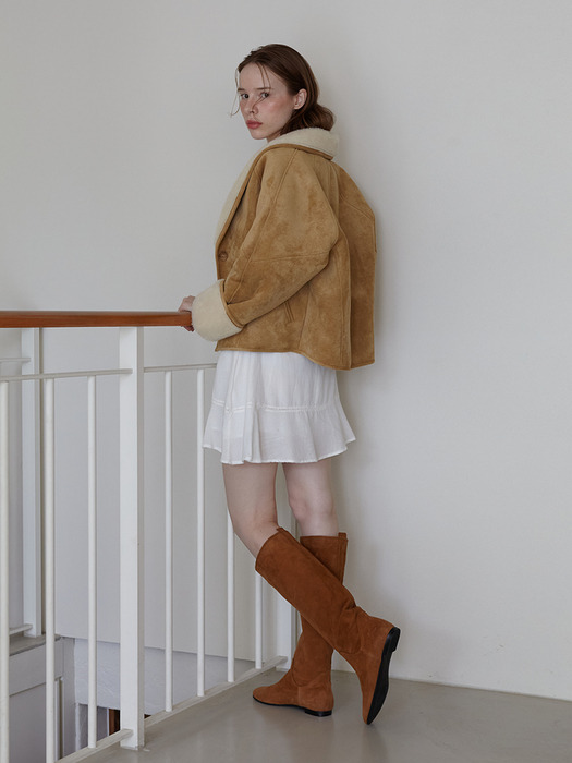 Mrc109 Boston Long Boots (Camel Suede)