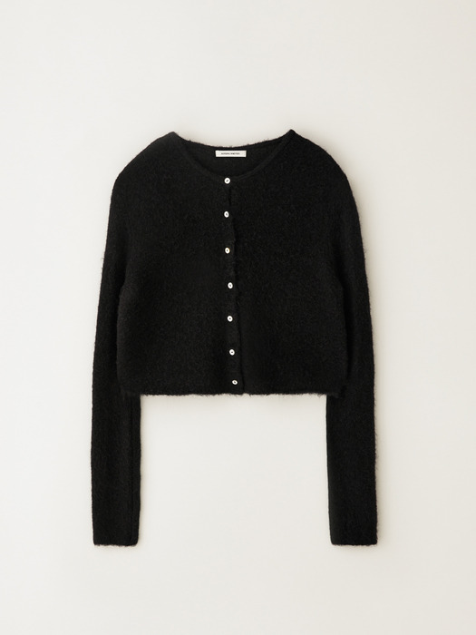 Kotte alpaca round cardigan (Black)