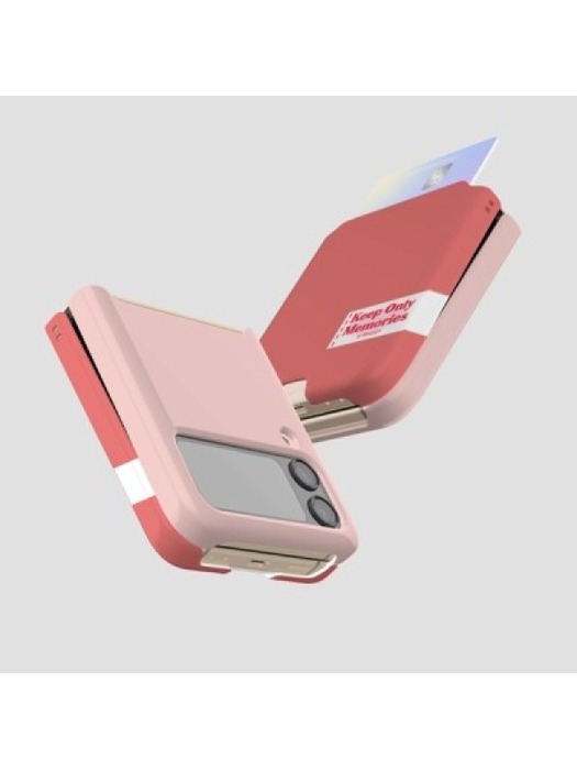 [T]투톤 라벨 컬러팝 갤럭시Z플립3/Z플립4 카드 3D곡면하드케이스