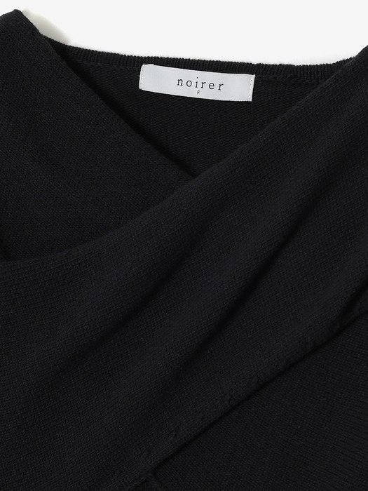 드레이프 레이어드 니트 드레스 (블랙)