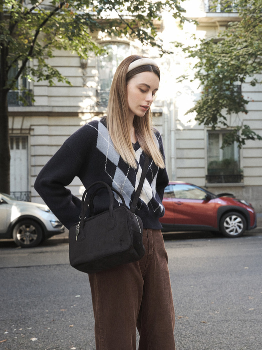 TWO-WAY SUEDE TOTE BAG_BLACK