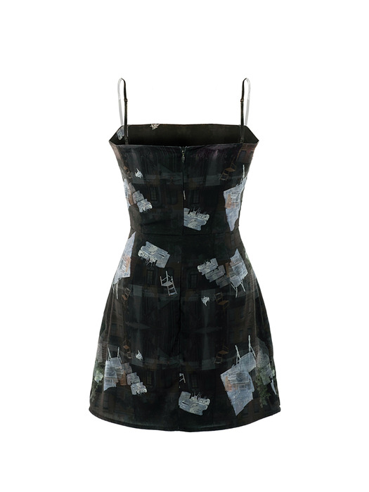 Message Dress_Black Khaki Printed Mini Dress