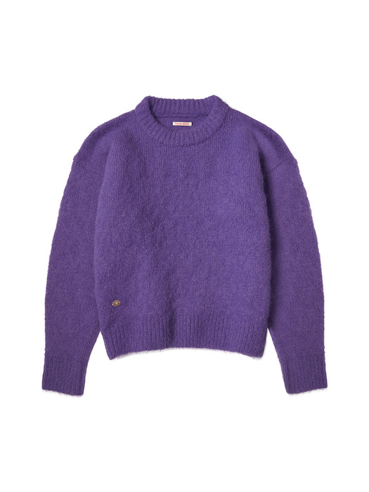 KN4243 Hairy wool round knit_Purple