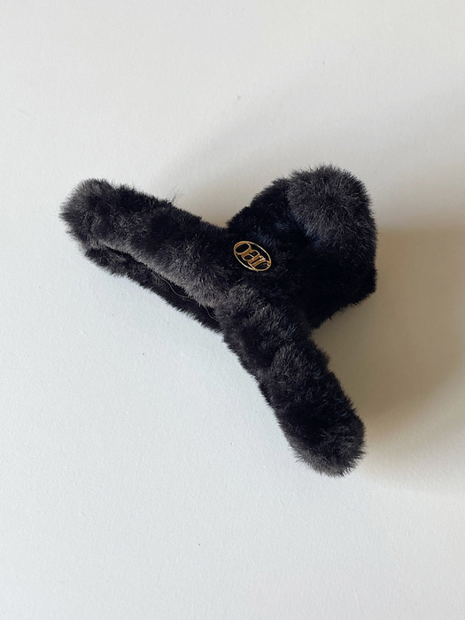 Vintage mood Fur Hair Barrette [Black]