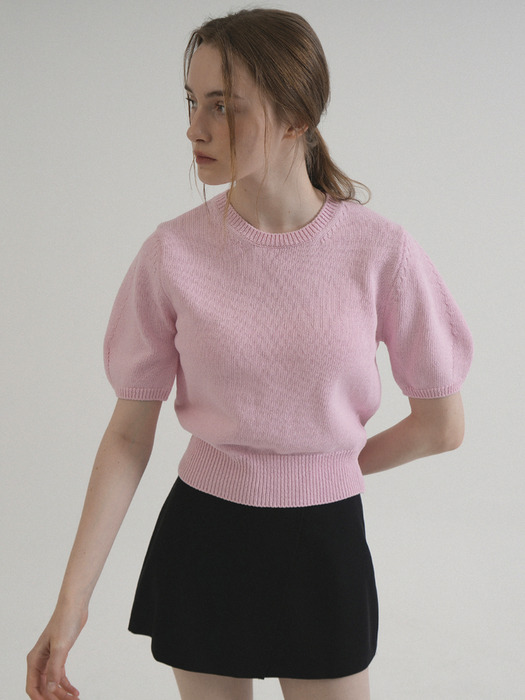 Round Shirring Half Knit (Light_pink)
