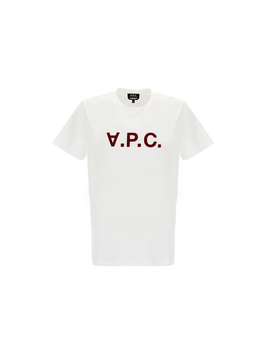 24SS VPC 벨벳 로고 티셔츠 화이트 COBQX H26943 TAB