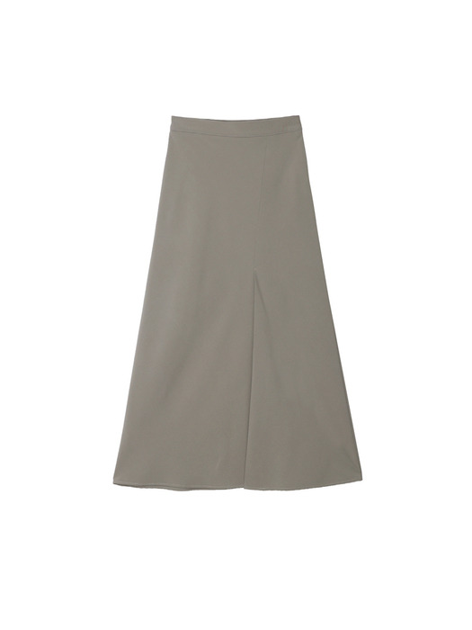 H-line slit long skirt Khaki beige