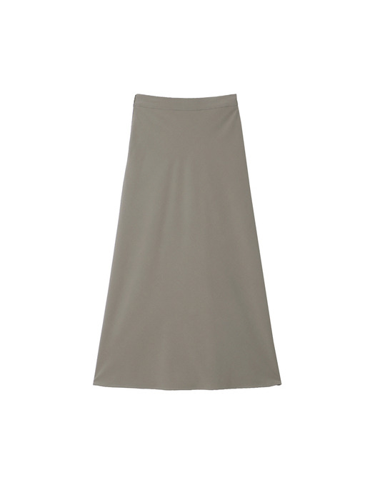 H-line slit long skirt Khaki beige