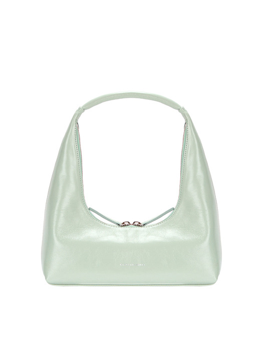 HOBO SHOULDER_mint glossy plain