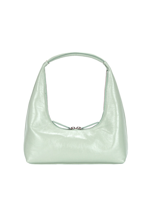 HOBO SHOULDER_mint glossy plain