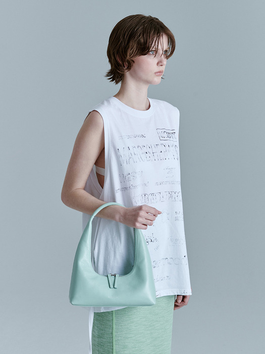 HOBO SHOULDER_mint glossy plain