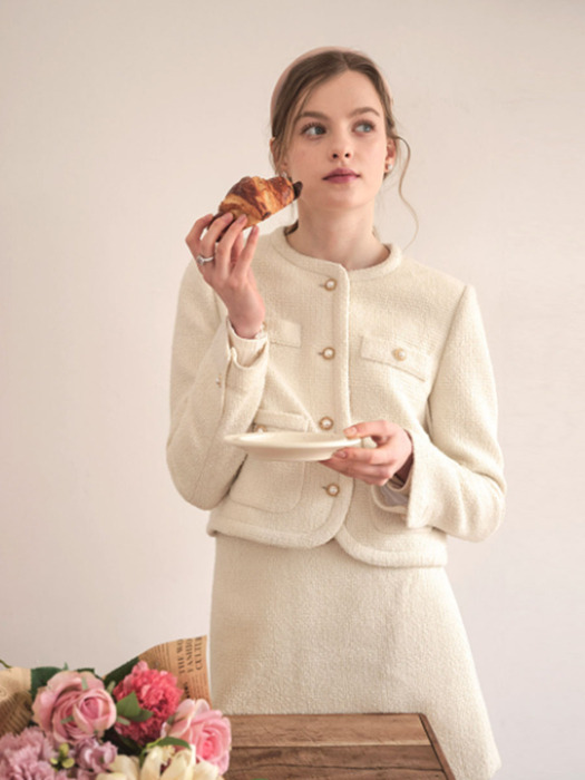 [24SS] L’autre Feminine Ivory Tweed Skirt