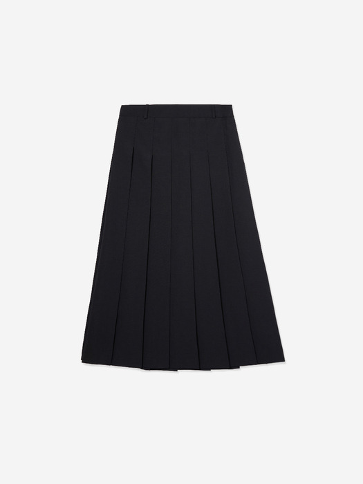 [강연재 pick] summer pleated long skirt_black