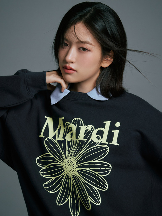 SWEATSHIRT FLOWERMARDI_NAVY LEMON