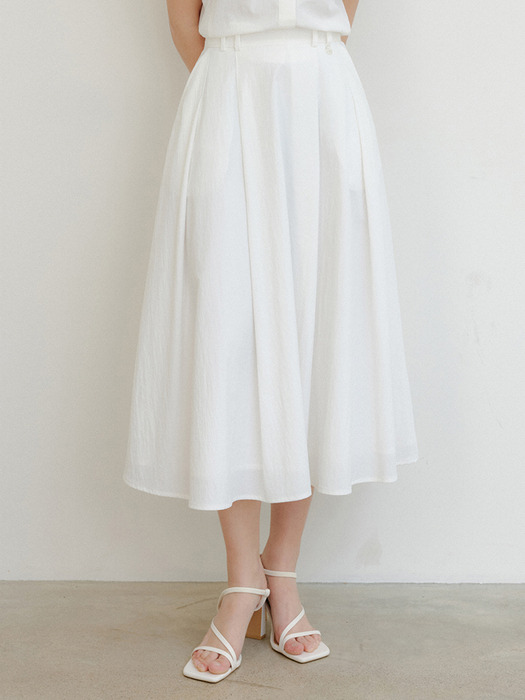 줄리아 플리츠 스커트_화이트 / JULIA PLEATS SKIRT_WHITE