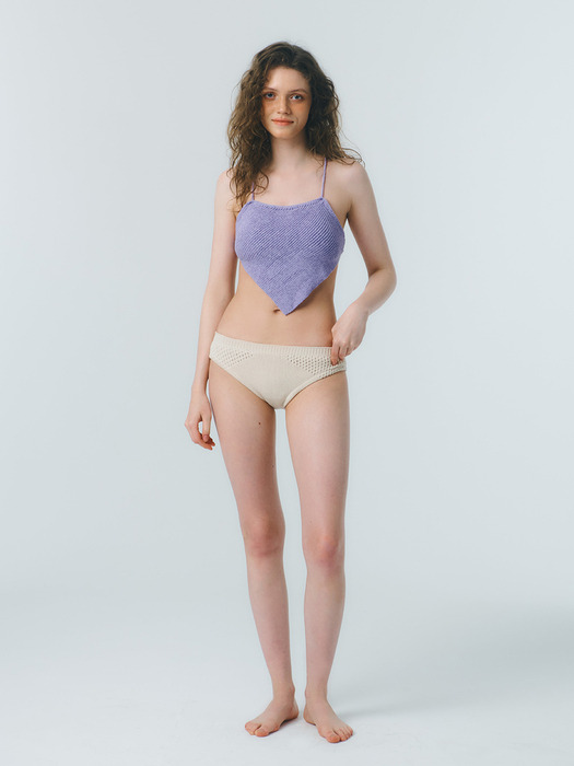 [단독] STRAP KNIT TOP (BIKINI)_lavender