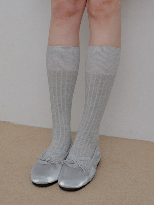 plain knee socks - gray