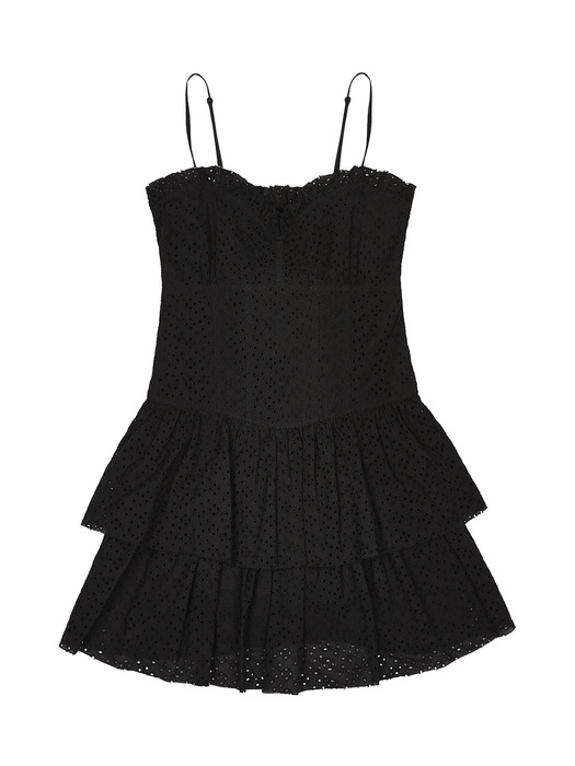 PUNCHING LACE ONE-PIECE_BLACK