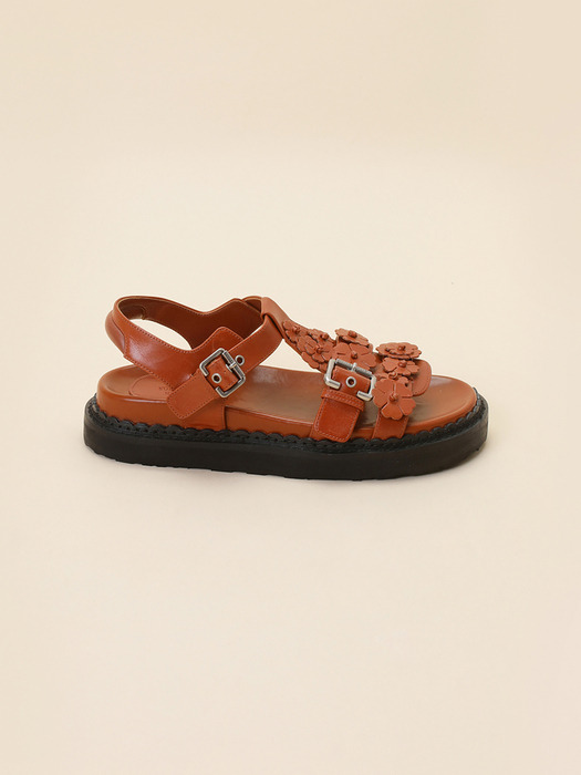 [김나영 착용] Fleur24 t-strap sandal(brown)_DG2AM24051BRN