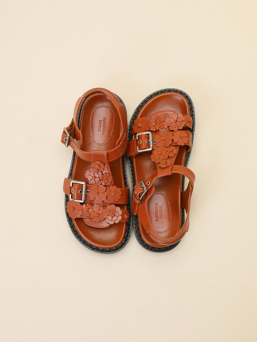 [김나영 착용] Fleur24 t-strap sandal(brown)_DG2AM24051BRN