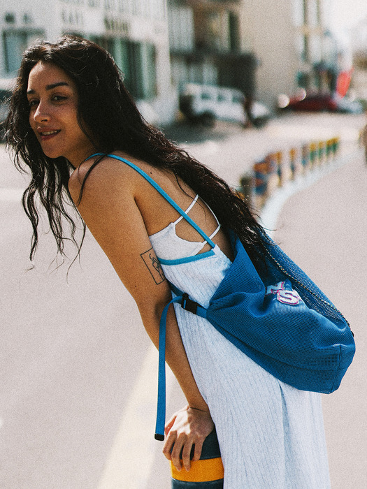 N.S.C color mesh bag (Blue)