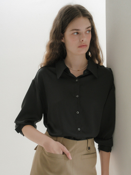 U Silky Classic Shirt_Black