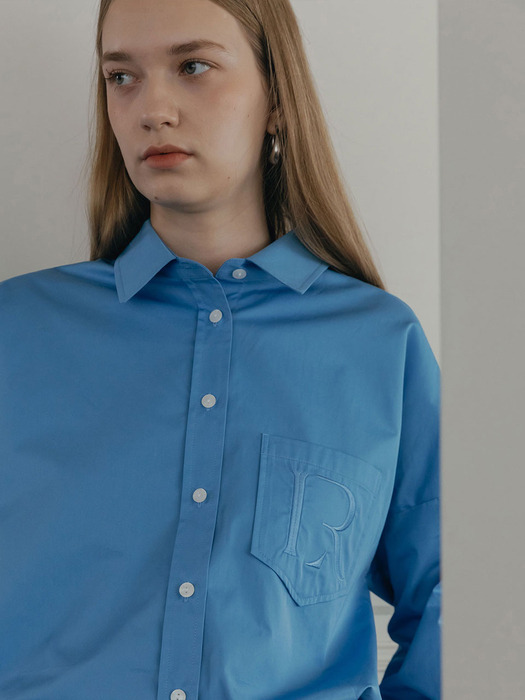 R-LOGO OVERSIZED SHIRT (BLUE)