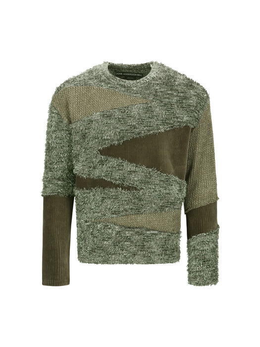 GHILLIE COLOR BLOCK SWEATER atb1170m(KHAKI)