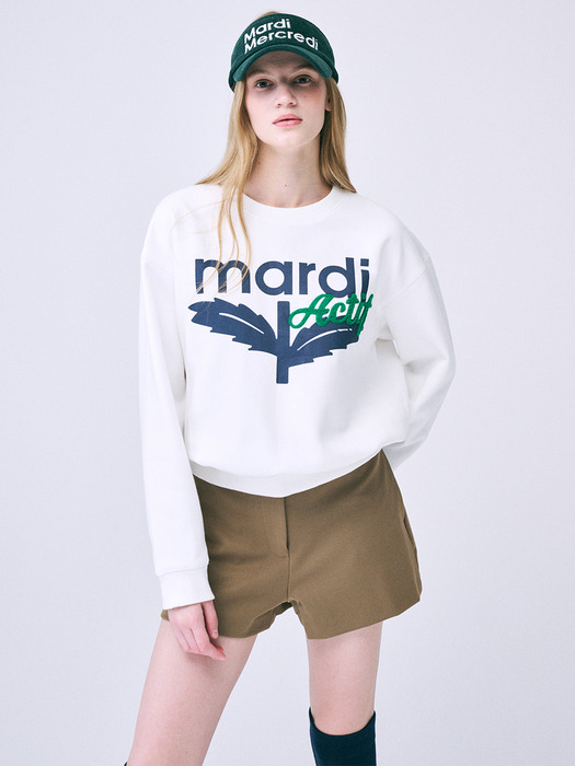 BRUSHED SWEATSHIRT ACTIF BLOOMMARDI_IVORY NAVY