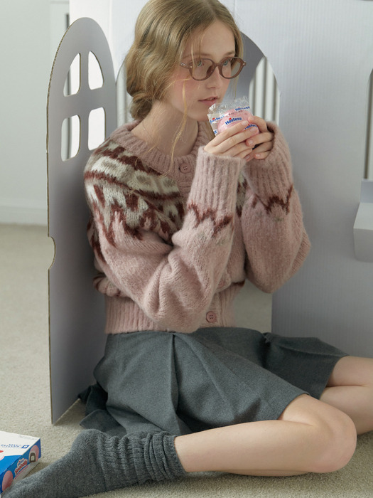 Lodge nordic knit cardigan 4color