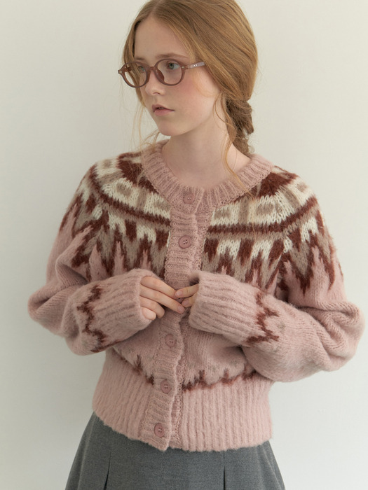 Lodge nordic knit cardigan 4color