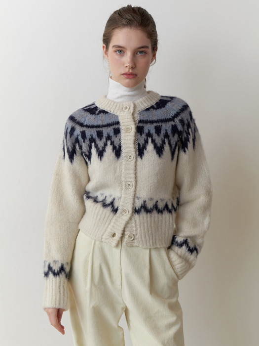 Lodge nordic knit cardigan 4color