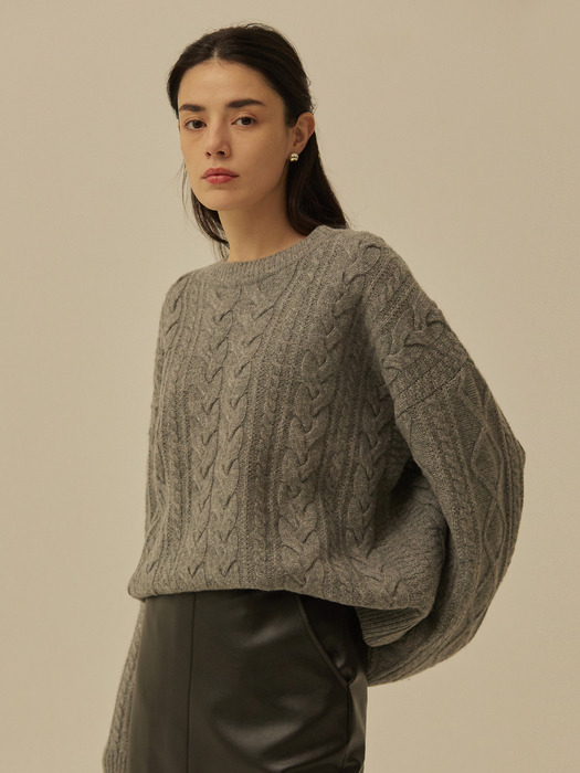 MELLOW CABLE KNIT (5colors)