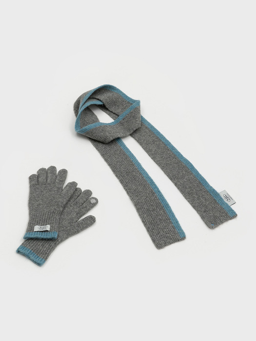 FROZEN MUFFLER GLOVE SET GRAY