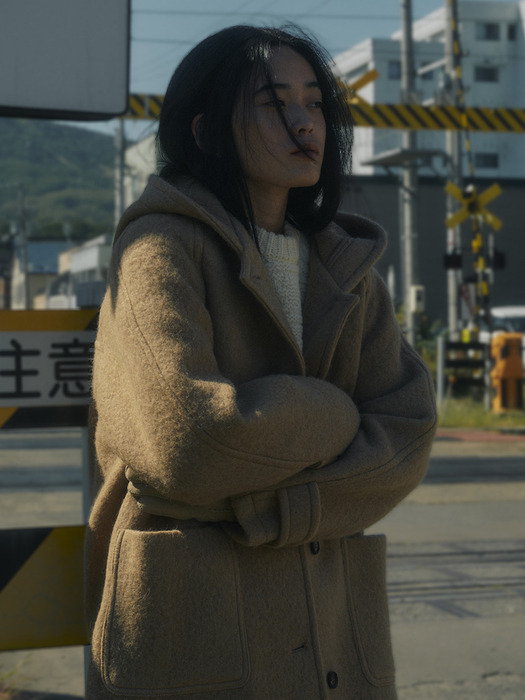 ALPACA HOOD LONG COAT_BEIGE