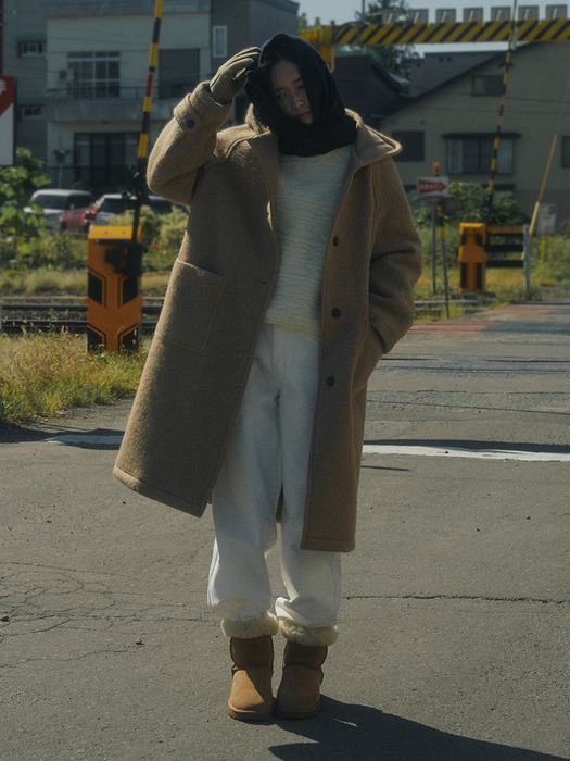 ALPACA HOOD LONG COAT_BEIGE