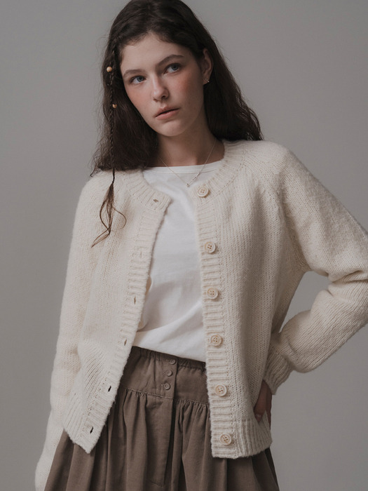 Suave knit cardigan (cream)