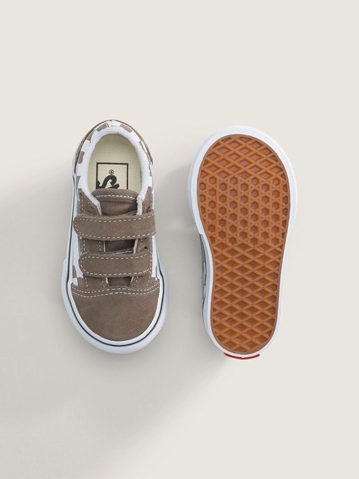 [반스 공식] 토들러 올드스쿨 벨크로 컬러 띠어리 체커보드/ VN000CTG1NU1