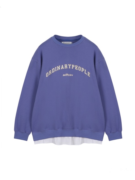 ORDINARY T-SHIRT LAYERED PURPLE SWEAT SHIRT